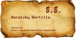 Beretzky Bertilla névjegykártya